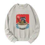 Kyoto Lion Washed Sweatshirt for Streetwear