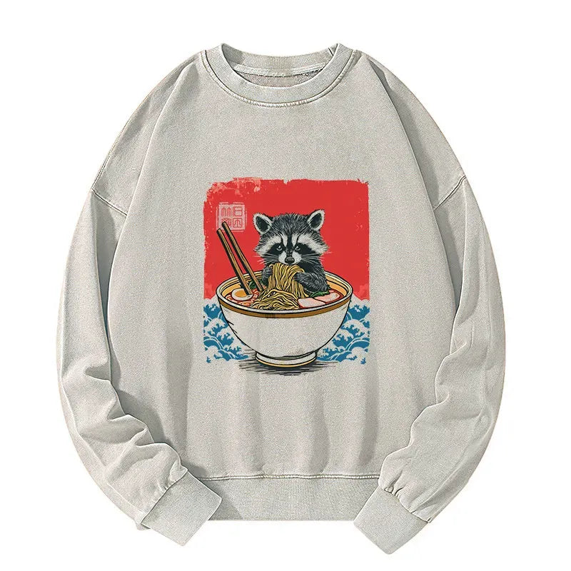 Kyoto Lion Washed Sweatshirt for Streetwear