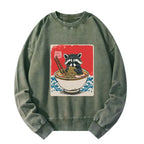 Kyoto-Lion Ramen Lover Raccoon Washed Sweatshirt