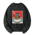 Kyoto Lion Washed Sweatshirt for Streetwear