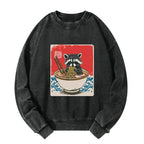 Kyoto Lion Washed Sweatshirt for Streetwear