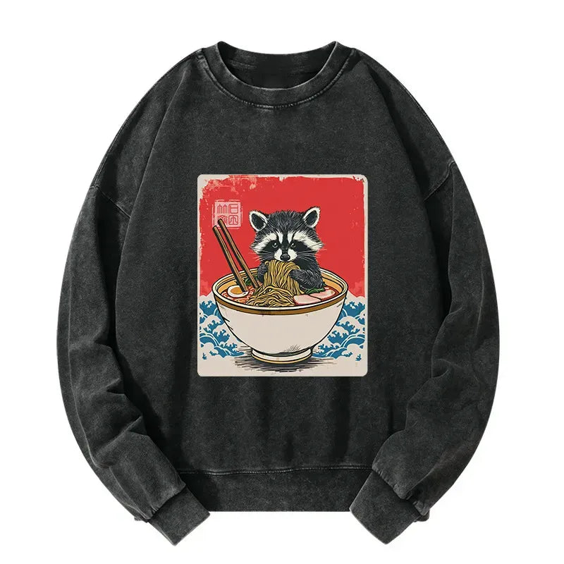 Kyoto Lion Washed Sweatshirt for Streetwear