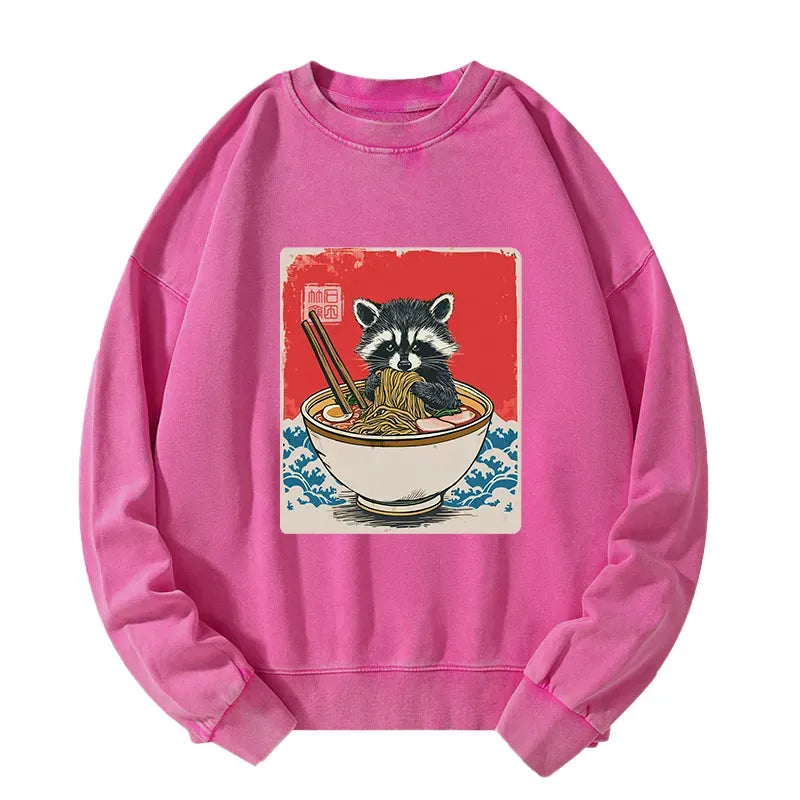 Kyoto Lion Washed Sweatshirt for Streetwear