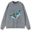 Unisex whale art tee for streetwear