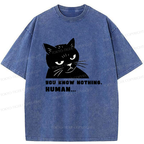 Kyoto-Lion Cat:You Know Nothing,Human Washed T-Shirt