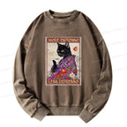 Washed Cat Coffee Sweatshirt for Daily Wear
