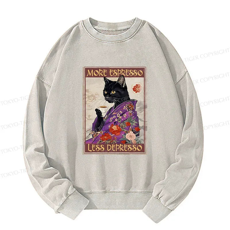 Vintage Cat Coffee Sweatshirt for Lounge