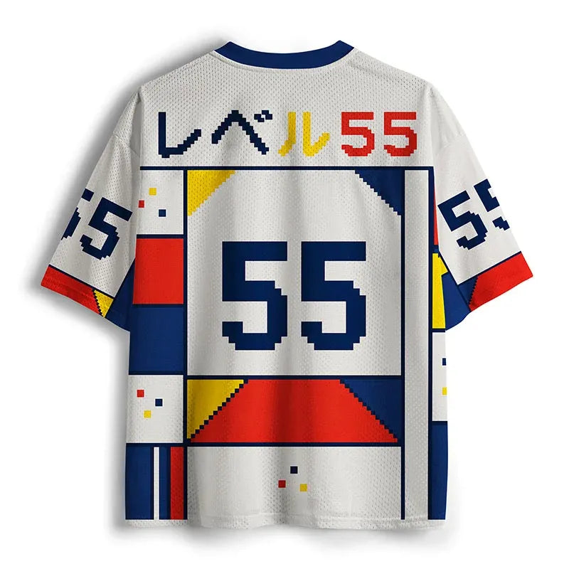 Kyoto-Lion Abstract Art Cat Funny Mesh Jersey