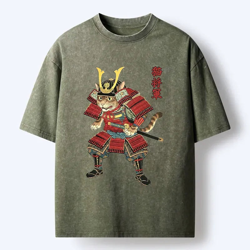 Washed Cat T-Shirt for Daily Wear