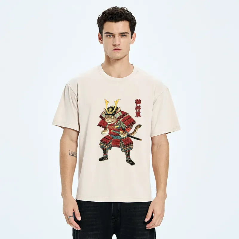 Washed Cat T-Shirt for Daily Wear