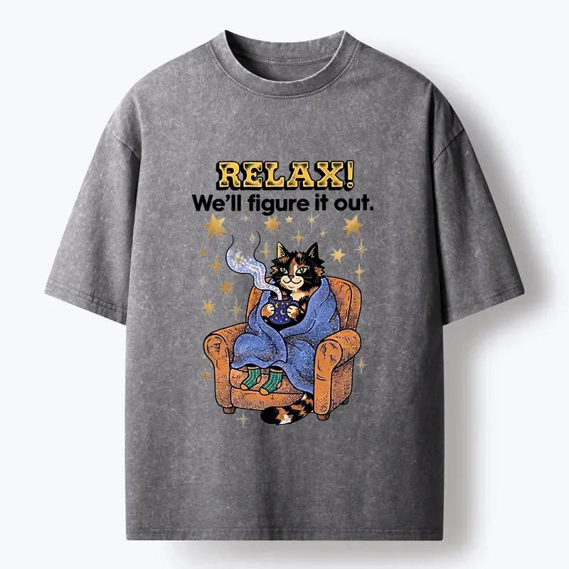 Relax mode cat t-shirt for vacation
