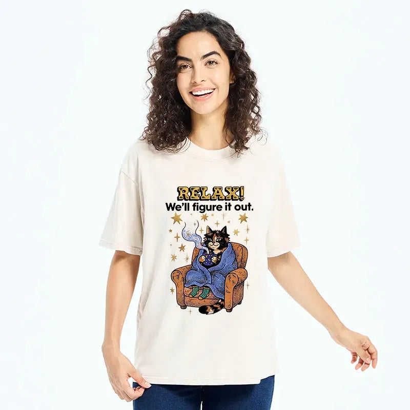 Relax mode cat t-shirt for vacation