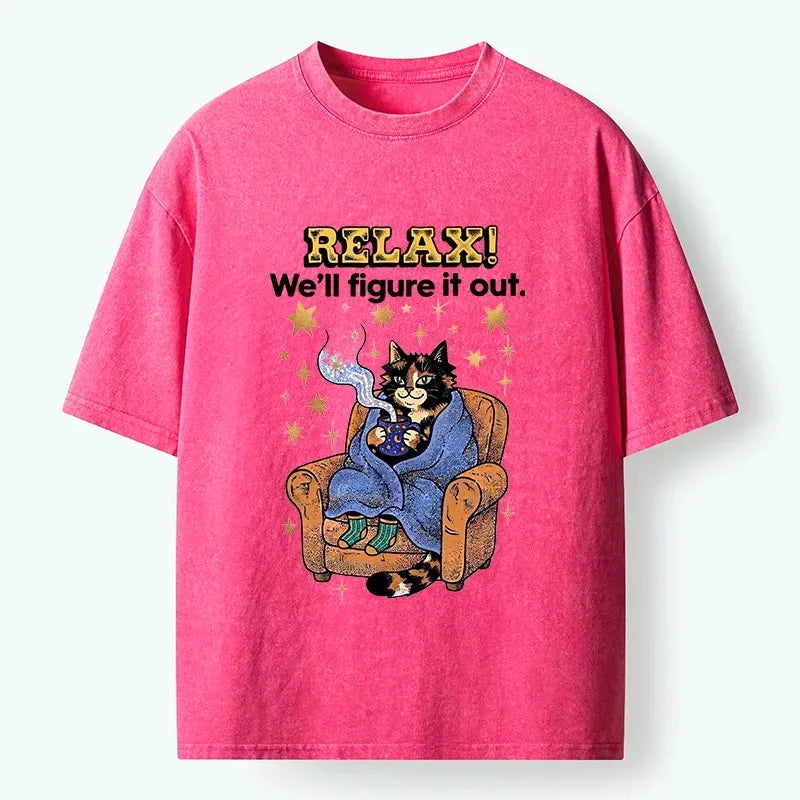 Relax mode cat t-shirt for vacation