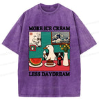 Kyoto-Lion More Ice Cream Less Daydream Washed T-Shirt