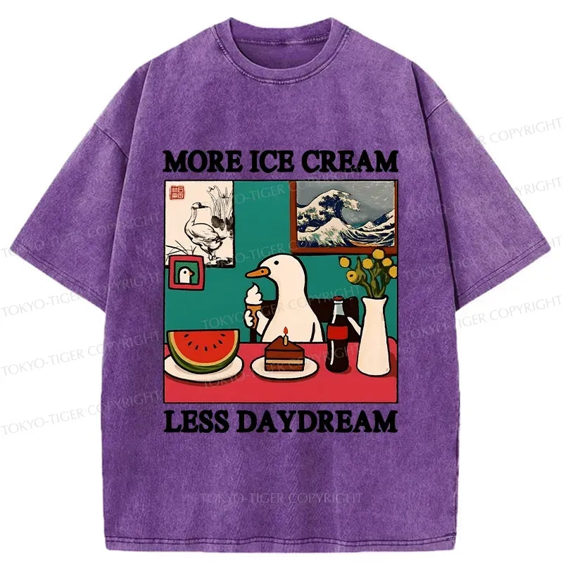 Kyoto-Lion More Ice Cream Less Daydream Washed T-Shirt
