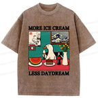 Kyoto-Lion More Ice Cream Less Daydream Washed T-Shirt
