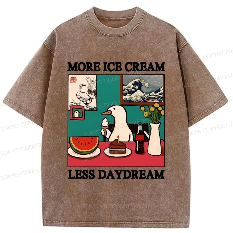 Kyoto-Lion More Ice Cream Less Daydream Washed T-Shirt