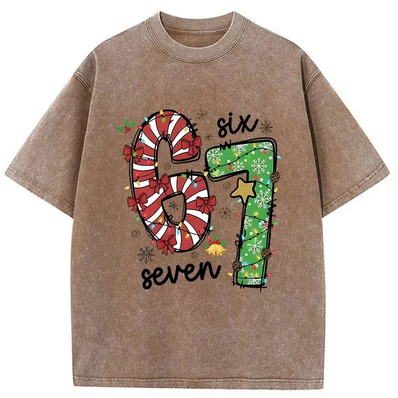 Kyoto-Lion Six And Seven Funny Washed T-Shirt