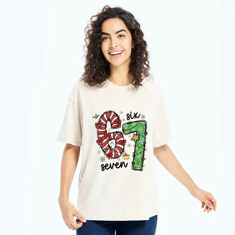 Kyoto-Lion Six And Seven Funny Washed T-Shirt