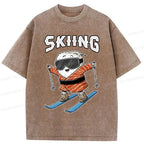 Kyoto-Lion Sushi Ski Japan Washed T-Shirt
