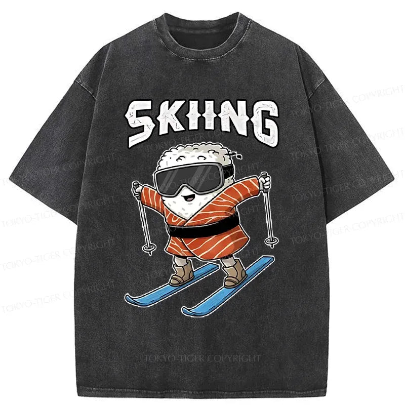 Japanese Sushi Washed T-Shirt for Summer