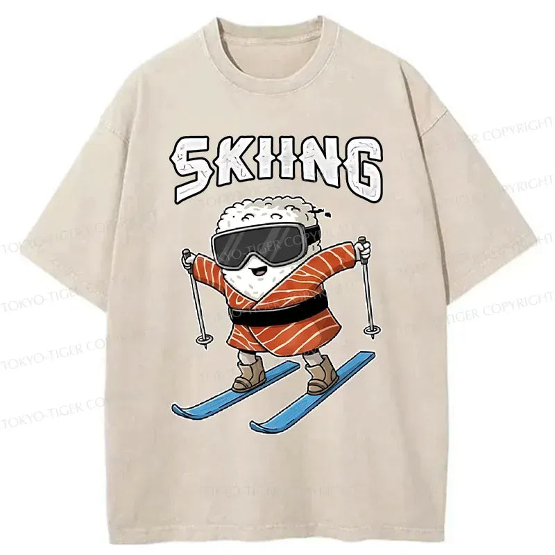 Japanese Sushi Washed T-Shirt for Summer