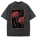 Kyoto-Lion Red Spider Lily Washed T-Shirt