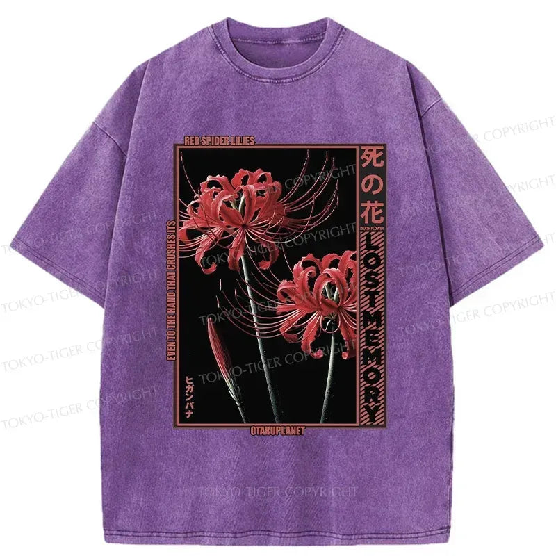 Vintage Red Spider Lily T-Shirt for Everyday Wear