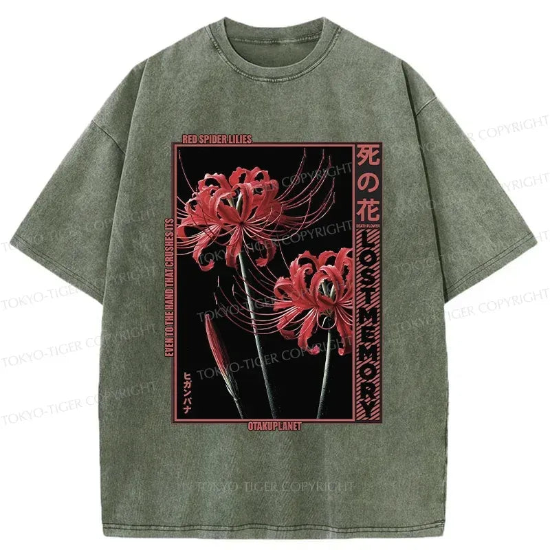 Vintage Red Spider Lily T-Shirt for Everyday Wear
