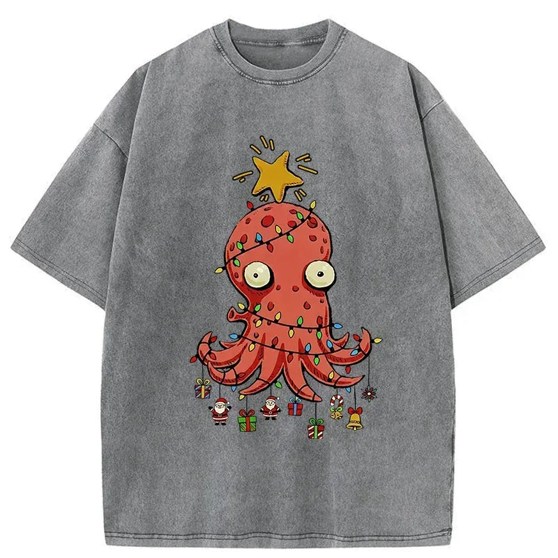 Christmas Octopus T-Shirt with Free Shipping