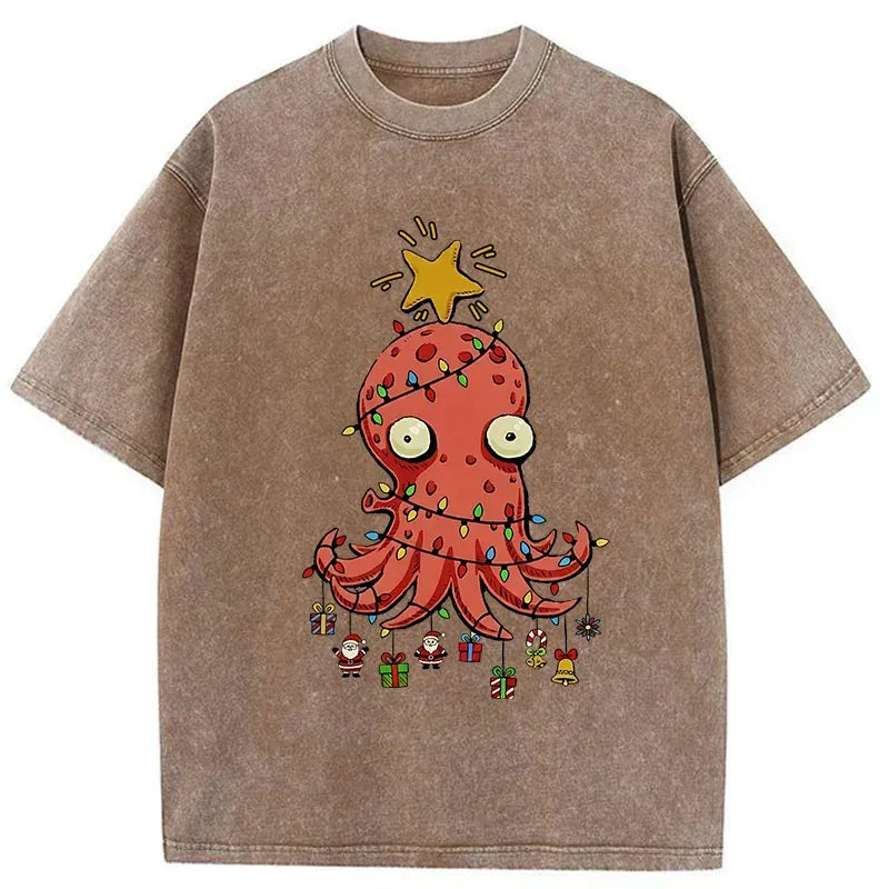 Christmas Octopus T-Shirt with Free Shipping