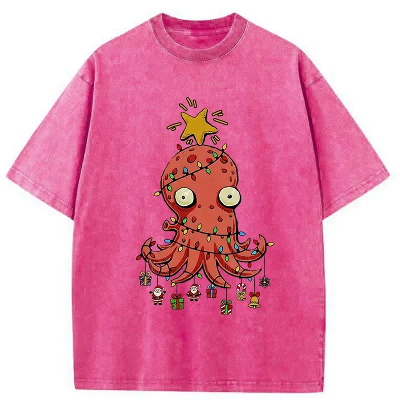 Christmas Octopus T-Shirt with Free Shipping