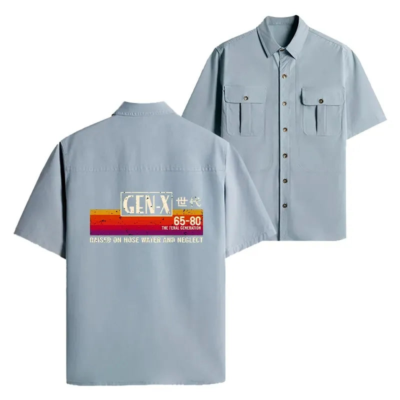 Japanese Retro Work Shirt for Daily Wear