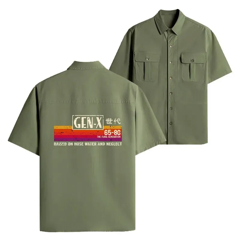 Japanese Retro Work Shirt for Daily Wear