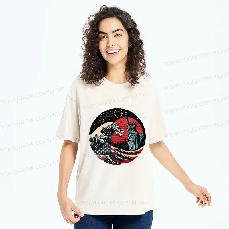 Kyoto lion independence day wave tee