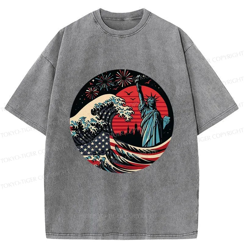 Kyoto lion independence day wave tee