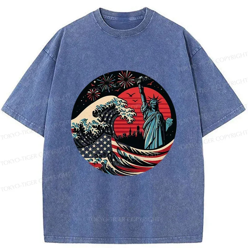 Japanese washed t-shirt for summer