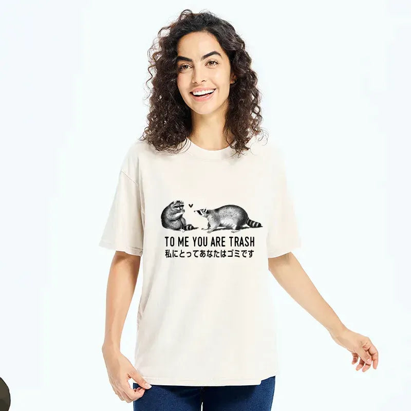 Kyoto-Lion Raccoon Courting Washed T-Shirt