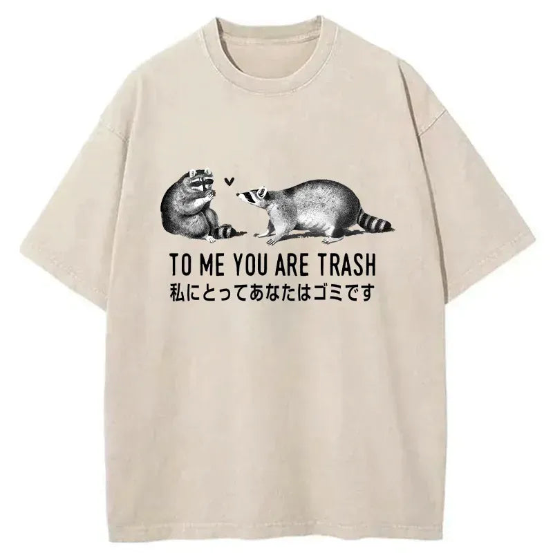 Kyoto-Lion Raccoon Courting Washed T-Shirt