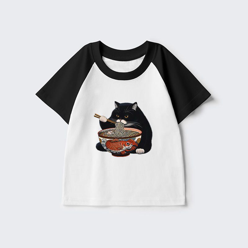 kyoto lion fat cat ramen kids t-shirt