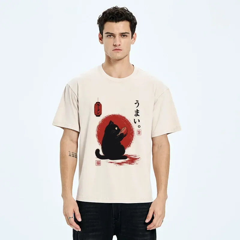 Vintage Japanese Cat T-Shirt Gift for Cat Lovers