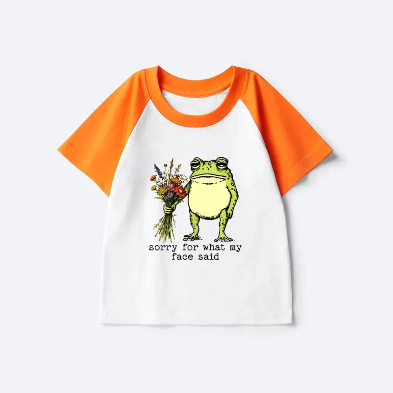 Kyoto-Lion Frog Kids Raglan T-shirt