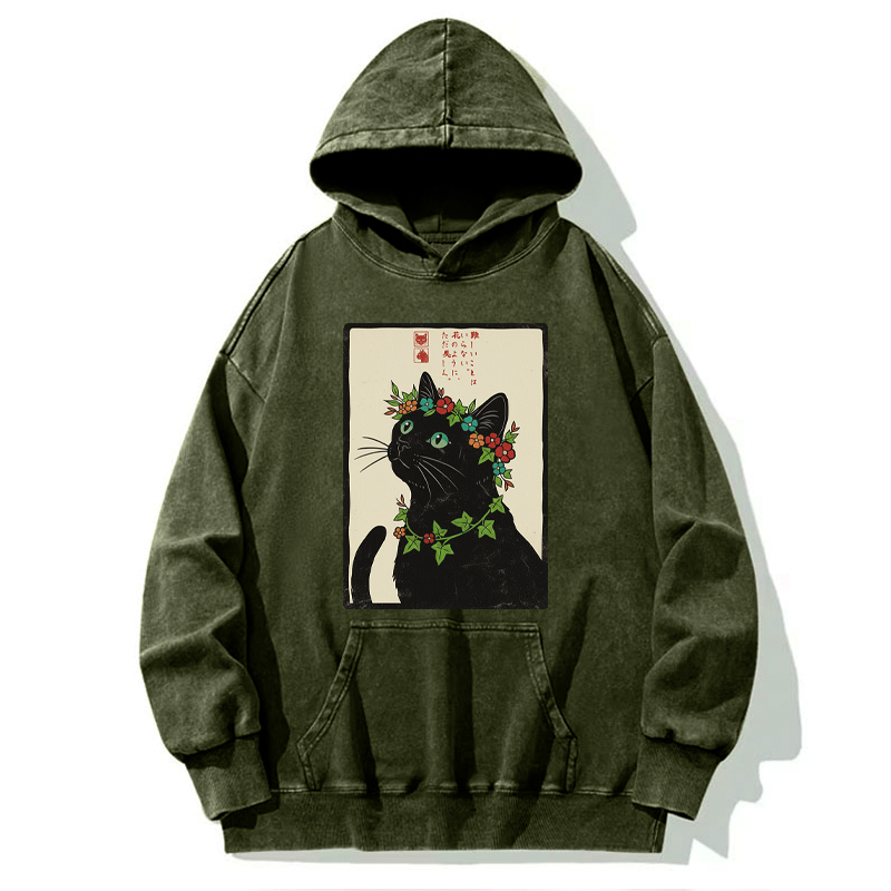 vintage washed unisex cat sweatshirt