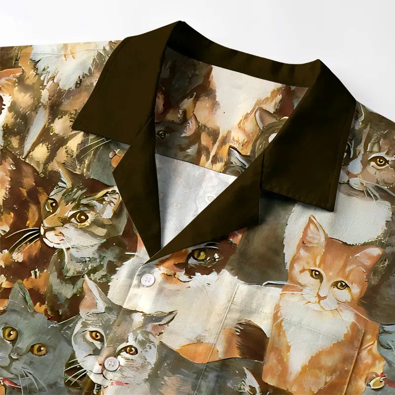 Japanese Art Cat Aloha Shirt