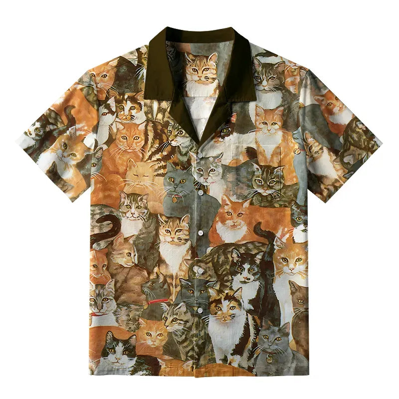 Kyoto Lion Oil Painting Hawaiian Shirt