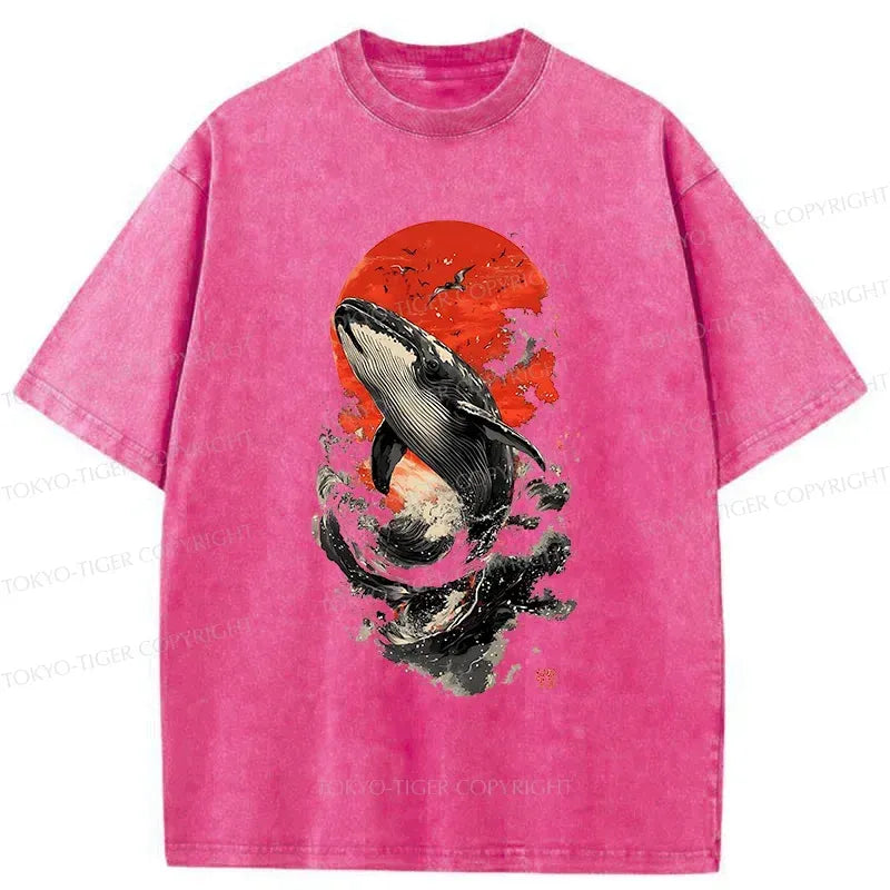 Trendy Ukiyo-e Whale T-Shirt for Streetwear Gift