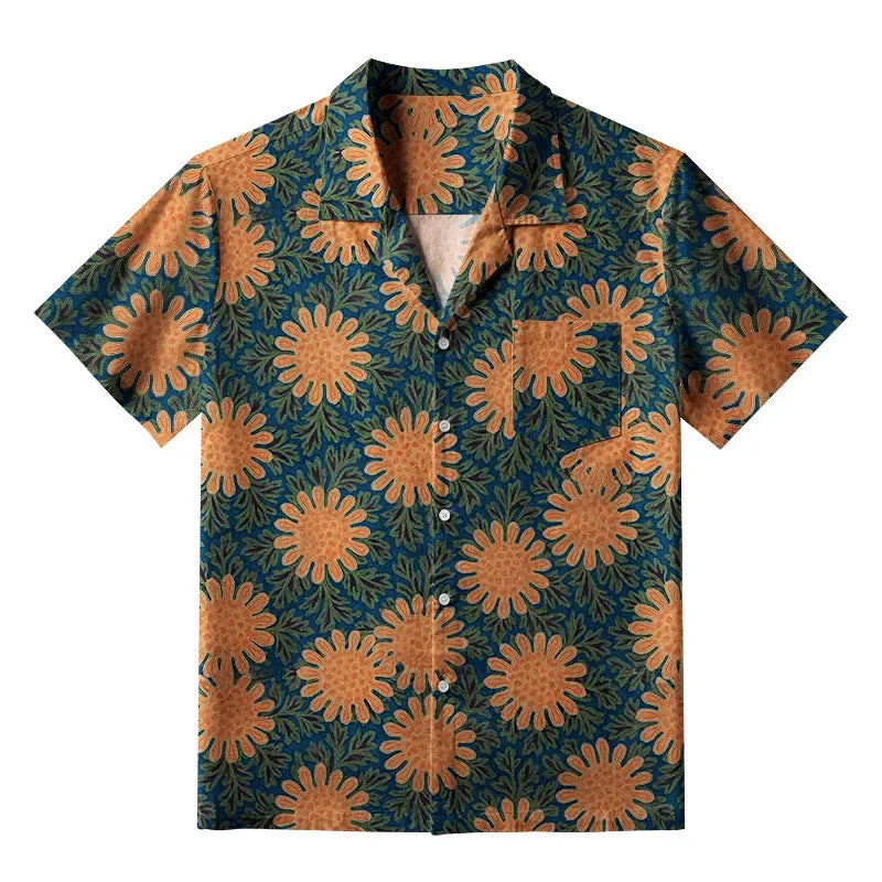 Japanese Chrysanthemum Aloha Shirt for Men