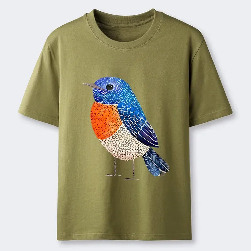 Little Blue Bird Vintage T-Shirt Free Shipping