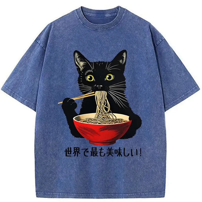 Kyoto-Lion World's Most Delicious Food Washed T-Shirt