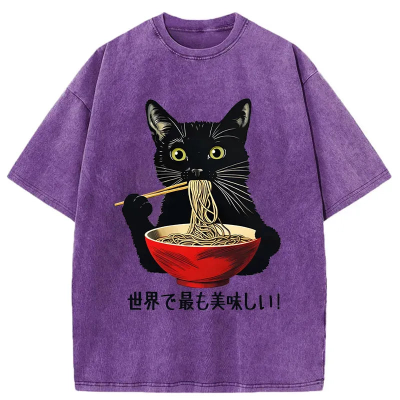 Kyoto-Lion World's Most Delicious Food Washed T-Shirt